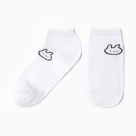 Women's socks shortened "bunny", white color, rr 23-25