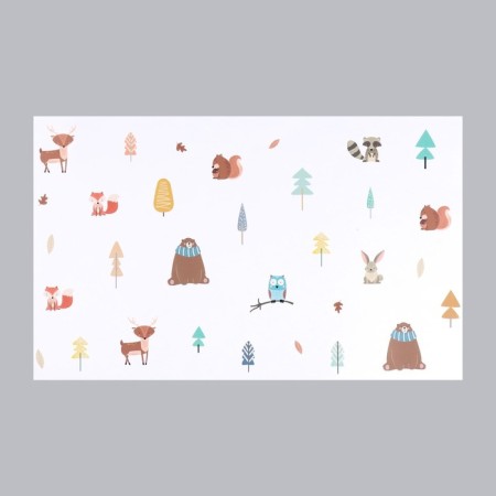 Sticker Plastic Interior color "Forest with animals" 36x58 cm-1