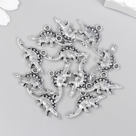 Decor for creativity Metal "Stegosavr" silver 2.6x1.2 cm-2