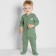Overalls with closed legs, height 74 cm, green color
