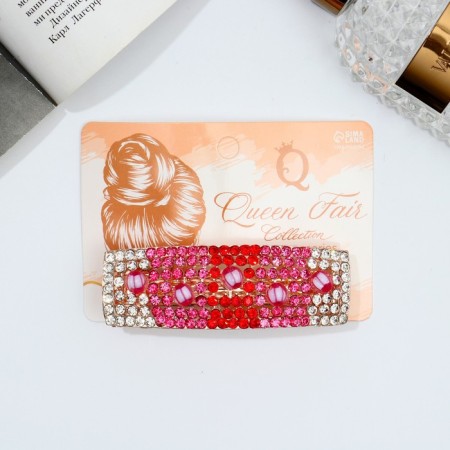 Hair hair clip "Wendy" 9 cm, silver-red-2