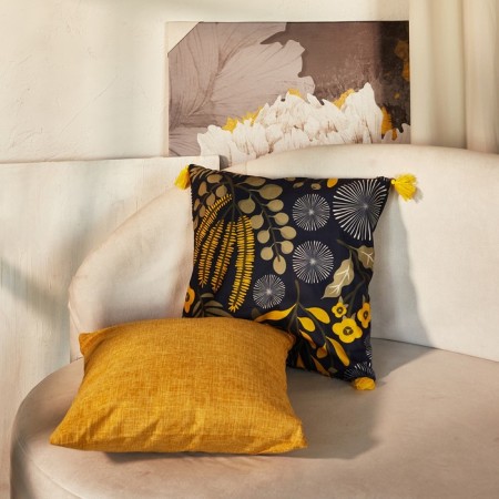 Decorative pillowcase with brushes Ethel "Sun", 43x43 cm-7