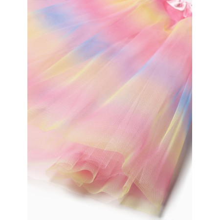 Children's skirt kaftan "gradient" pink, length 30 cm-8