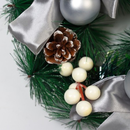 New Year's Wreath D-24 cm "Blocking Festival" Bows balls-1