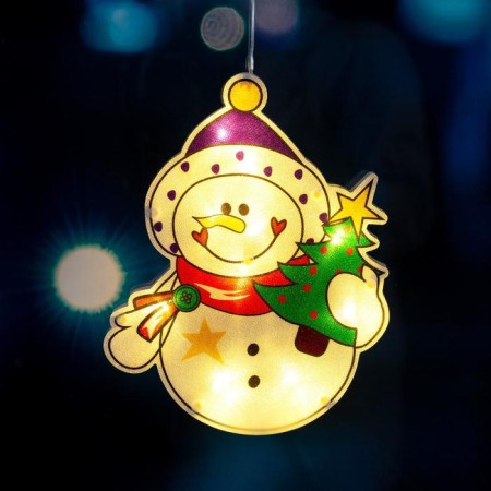 LED figure on the suction cup “Snowman” 19 × 22 cm, plastic, batteries AAAX3 (not in the kit), glow warm white-2