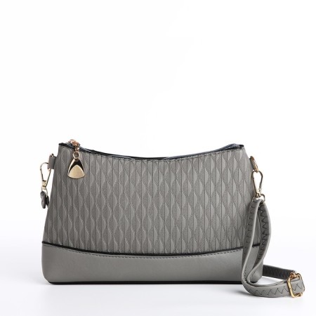Bag Cross-Bodi with a zipper, gray color
