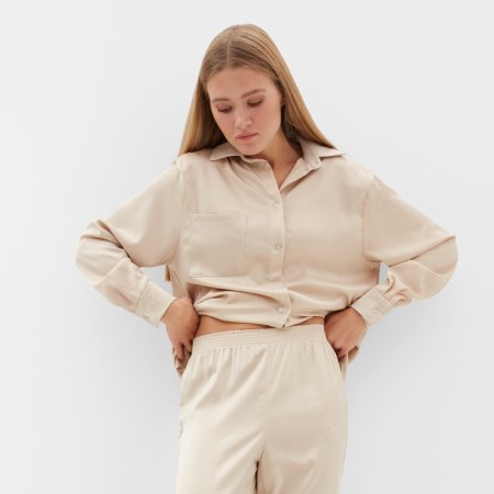 Kit (shirt, trousers) female minku: Light touch beige color, rr 48-1