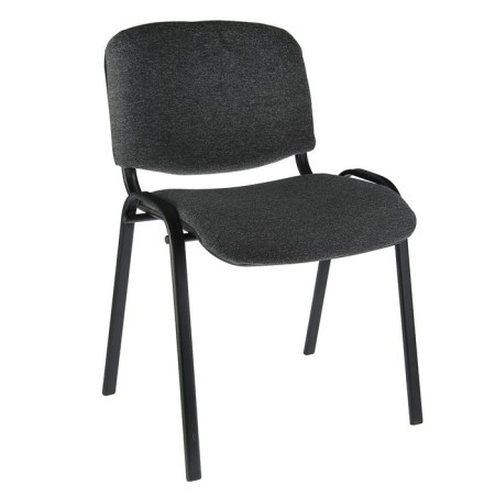 Stool "iso", the frame is black, the upholstery is gray
