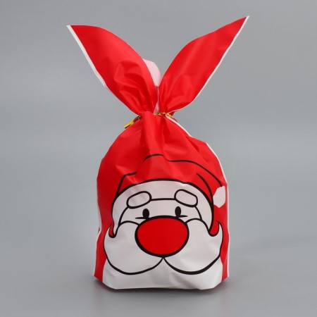 Gift bag with ears "Grandfather Frost", 12 x 11.5 cm, New Year-1