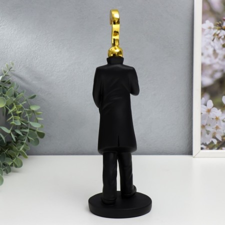 Polystone souvenir "Man - A question mark" Black with gold 33x10x10 cm-2