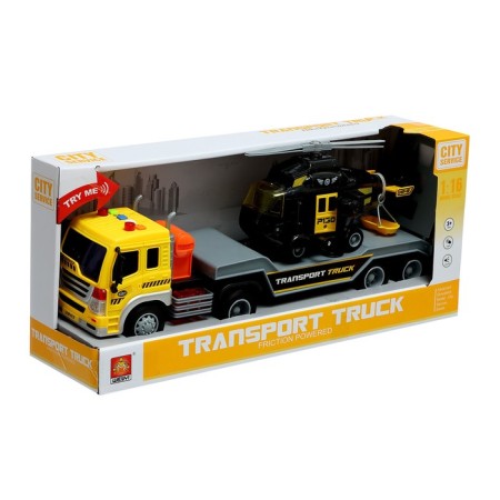 Inertial “Auto” truck, 1:16, with a helicopter, light and sound-10