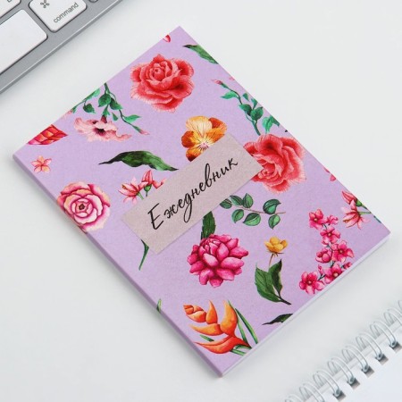 Diary in the thin cover A6, 52 sheets "Flowers"-3