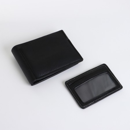 Male purse without fastening, black color-3