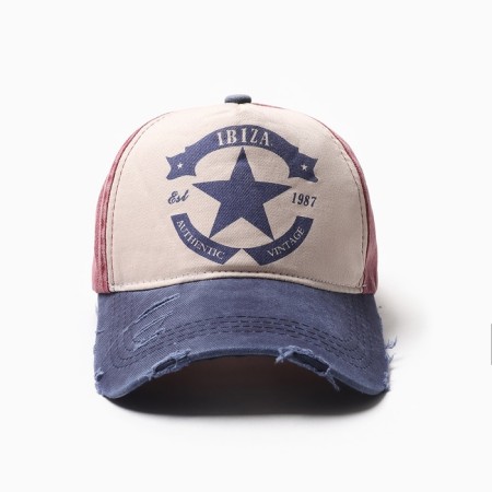 Men's cap "Ibiza", raspberry color, size 56-58-1