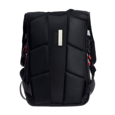 School backpack, 40 x 25 x 22 cm, Grizzly, ergonomic back, laptop department, black/red-5