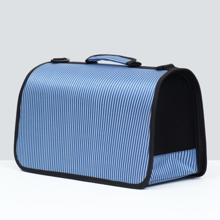 Bag - carrying for animals "strips" with organizer, blue, size L, 53 x 27 x 47 cm-2