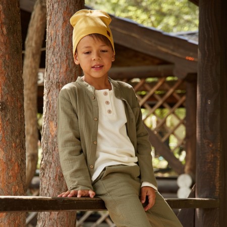 Костюм (рубашка и брюки) детский KAFTAN "Муслин", р.30 (98-104 см) хаки-4