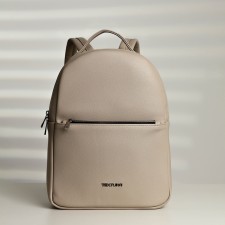 A backpack with a zipper, Textura, external pocket, light-beige color