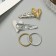 Hair set "Beatrice" (10 elastic bands 3 cm, 2 invisibility 5 cm) heart, silver gold
