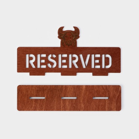 Desktop tablet "Reserved with a bull", plywood, 20 × 10 × 5 cm, dark color-5
