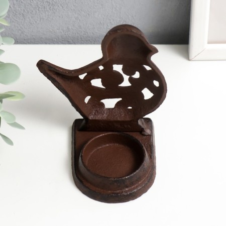 Cast iron candle for 1 candle "Bird" 11x9.5x6.5 cm-3