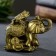 Figure "Elephant on Money" aged gold, 10x8.5x6cm