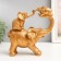 Souvenir Polystone "Elephant plays with elephant" gold 7.7x20.5x20.5 cm