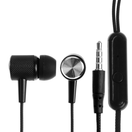 Headphones CB-51, wired, vacuum, microphone, 1 m, jack 3.5 mm, black