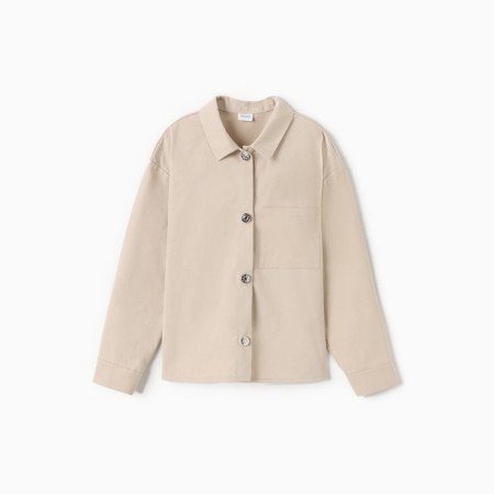 Children's shirt minku: jeans collection, beige color, height 146 cm-5