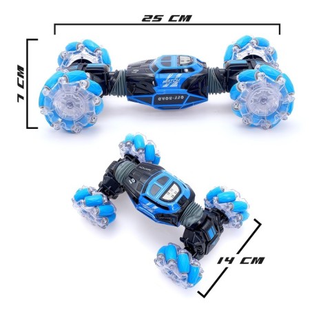 Hyper Skidding car with gesture control, light, scale 1:16, blue color.-1