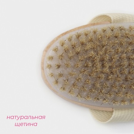 Massage brush for the body of the share, with a pen, natural bristles-3