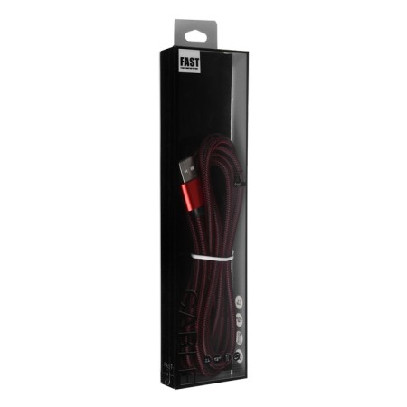 Windigo, Type -C - USB, 2.1 a, nylon braid, 2 meters, red-3