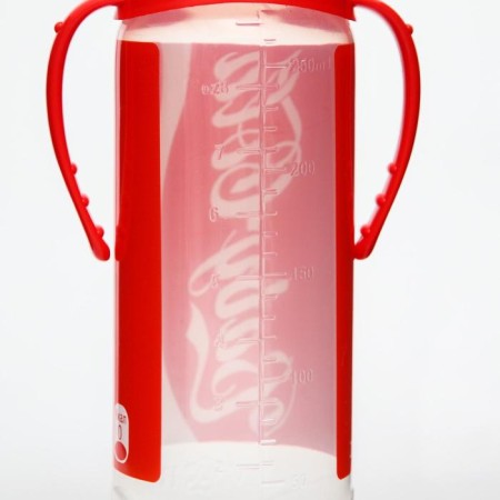 A bottle of feeding Baby Cola, 250 ml., Classic throat, 3 months, cylinder, with handles-6