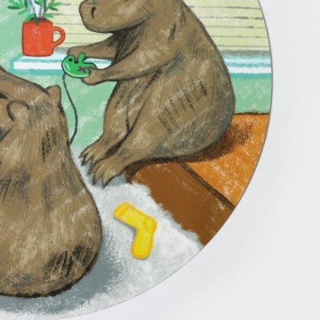 A set of napkins of serving kitchen shares "Capybara Gamers", 2 pcs, desktop, d = 36 cm-1