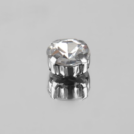 Rhinestones are sewing "circle", in the frame, d = 10 mm, 20 pcs, white color-1