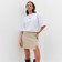 Women's skirt with a cut Mist p. 48, beige/white