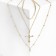 Piece "chain" Cross with pearls, white color in gold, l = 60 cm