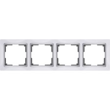 Рамка на 4 поста  WL03-Frame-04-white, цвет белый