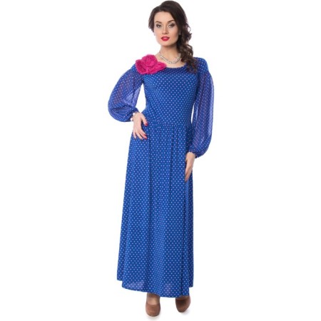 Female dress, size 42, blue, pink color
