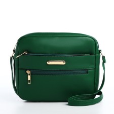 Bag Cross-Bodi with a zipper, green color