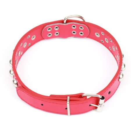Collar "Sirius", leatherette with rivets, 56 x 3 cm, Osh 42-52, red-1
