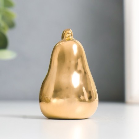 Souvenir ceramics "pear" gold 3.4x3.4x5.5 cm-1