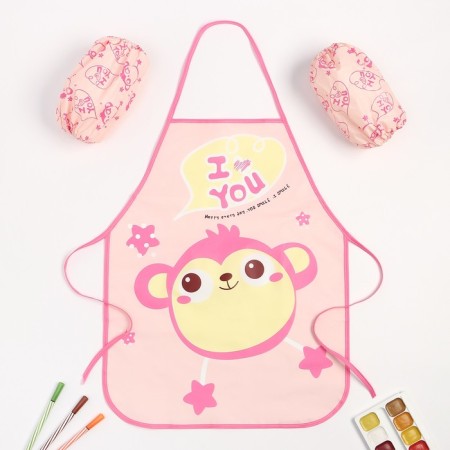 Set of children for creativity saving and I "Monkey" apron 39x50 cm and sleeves