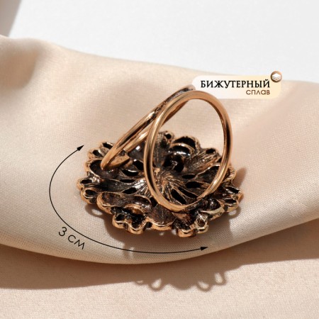 Ring for the scarf "Link", brown color in black gold-1
