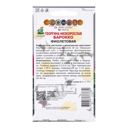 Georgin's flowers stunted "Baroque violet", 0.1 gr-1