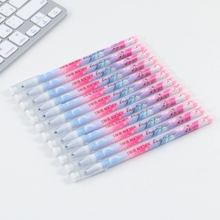 Pen Plastic Write-Write with a cap “Your Cosmos inside”, blue paste, gel 0.5 mm.-6