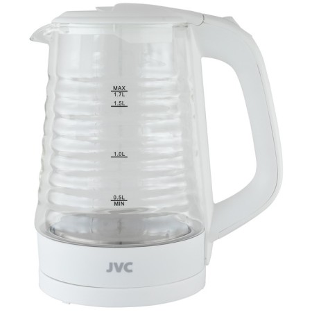 Electric kettle JVC JK-KE1512, glass, 2200 watts, 1.7 l, white