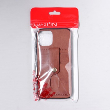Luazon cover for iPhone 11 Pro, with compartments for cards, leatherette, brown-5