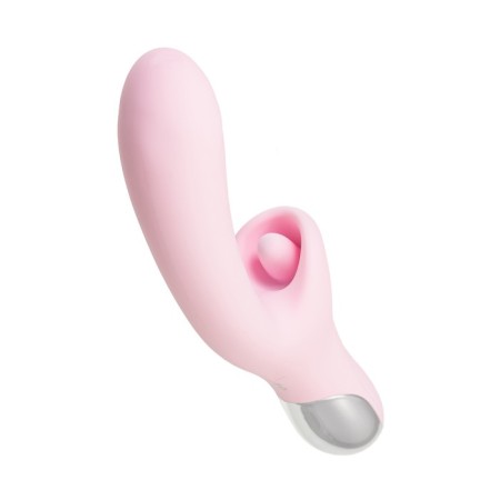 Vibro -roller with a caressing tongue Jos Orali, 22 cm, silicone, pink color-8