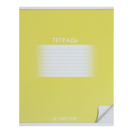 Notebook of 12 sheets in Calligrata "School", covered Cardboard, VD-LK, OFSET BOLK, Beliece 95%, yellow